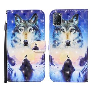 For OPPO A52 3D Painted Pattern Horizontal Flip Leather Case with Holder & Wallet & Card slot & Lanyard(Sunrise Wolf)