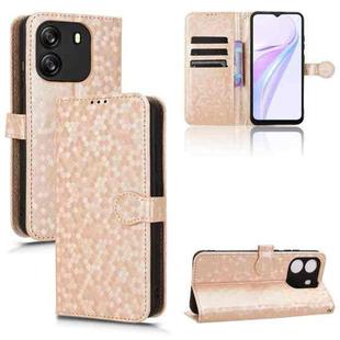 For Blackview Wave 6C Honeycomb Dot Texture Leather Phone Case(Gold)