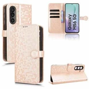 For Samsung Galaxy M56 5G Honeycomb Dot Texture Leather Phone Case(Gold)