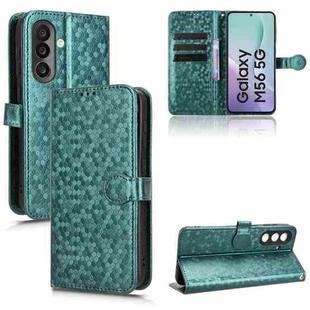 For Samsung Galaxy M56 5G Honeycomb Dot Texture Leather Phone Case(Green)