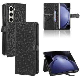 For Samsung Galaxy Z Fold6 5G Honeycomb Dot Texture Leather Phone Case(Black)