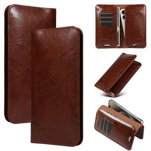 PU Flip Double Phone Card Slot Case, Size:15.7 x 9cm(Brown)