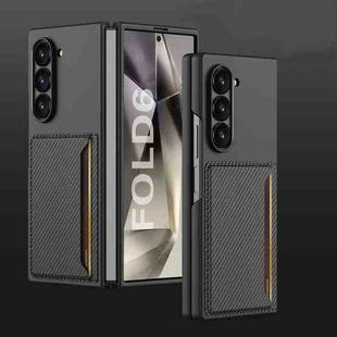 For Samsung Galaxy Z Fold6 GKK Integrated Ultra-thin Card Slots Phone Case(Carbon Fiber Texture)