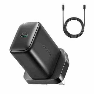 JOYROOM JR-TCF23 25W USB-C / Type-C Port Fast Charger Kit with Type-C to Type-C Cable, Plug:UK Plug(Black)