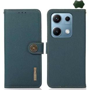 For Redmi Note 14S 4G KHAZNEH Custer Texture RFID Genuine Leather Phone Case(Green)