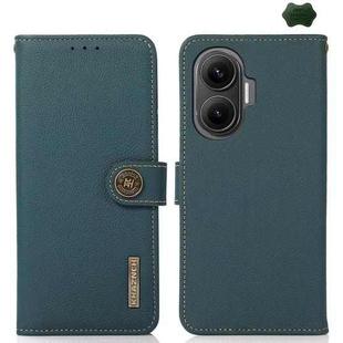 For Redmi Turbo 4 Pro KHAZNEH Custer Texture RFID Genuine Leather Phone Case(Green)