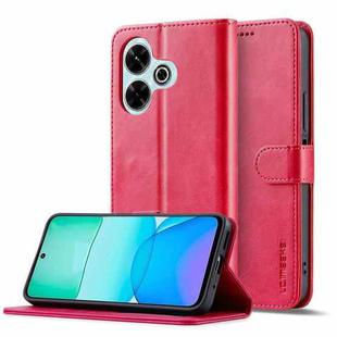 For Redmi 13 4G LC.IMEEKE Calf Texture Leather Phone Case(Red)