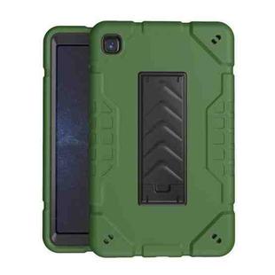 For Samsung Galaxy Tab A7 Lite Armor Holder Silicone Hybrid PC Tablet Case(Army Green Black)