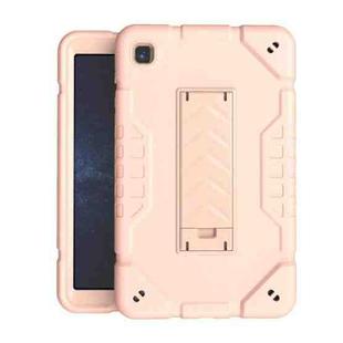 For Samsung Galaxy Tab A7 Lite Armor Holder Silicone Hybrid PC Tablet Case(Rose Gold)