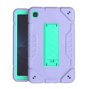 For Samsung Galaxy Tab A7 Lite Armor Holder Silicone Hybrid PC Tablet Case(Purple Mint Green)