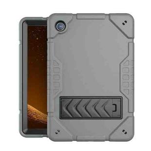 For Samsung Galaxy Tab A8 Armor Holder Silicone Hybrid PC Tablet Case(Grey Black)