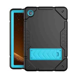 For Samsung Galaxy Tab A8 Armor Holder Silicone Hybrid PC Tablet Case(Black Blue)