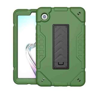 For Samsung Galaxy Tab A9 Armor Holder Silicone Hybrid PC Tablet Case(Army Green Black)