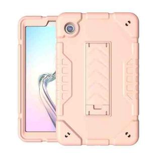 For Samsung Galaxy Tab A9 Armor Holder Silicone Hybrid PC Tablet Case(Rose Gold)