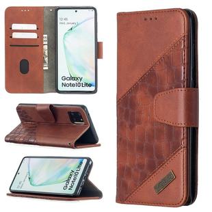 For Samsung Galaxy A81 Matching Color Crocodile Texture Horizontal Flip PU Leather Case with Wallet & Holder & Card Slots(Brown)