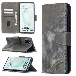 For Samsung Galaxy A81 Matching Color Crocodile Texture Horizontal Flip PU Leather Case with Wallet & Holder & Card Slots(Grey)