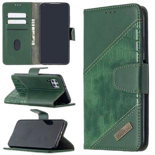 For Huawei P40 Lite Matching Color Crocodile Texture Horizontal Flip PU Leather Case with Wallet & Holder & Card Slots(Green)