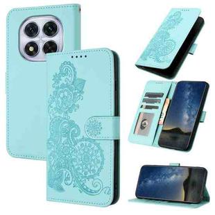 For Redmi Note 14 Pro 4G Datura Flower Embossed Flip Leather Phone Case(Light Blue)