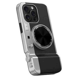 For iPhone 14 Pro Max 3D Retro Bluetooth Camera Magsafe Mirror Phone Case(Black)