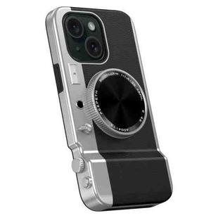 For iPhone 13 3D Retro Bluetooth Camera Magsafe Mirror Phone Case(Black)