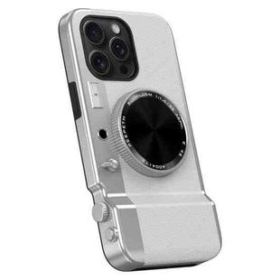 For iPhone 12 Pro 3D Retro Bluetooth Camera Magsafe Mirror Phone Case(White)