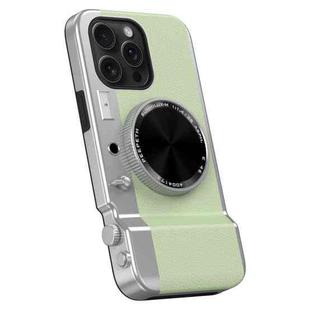 For iPhone 12 Pro Max 3D Retro Bluetooth Camera Magsafe Mirror Phone Case(Light Green)