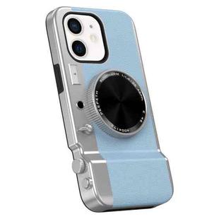 For iPhone 12 3D Retro Bluetooth Camera Magsafe Mirror Phone Case(Light Blue)