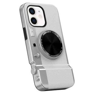 For iPhone 12 3D Retro Bluetooth Camera Magsafe Mirror Phone Case(White)