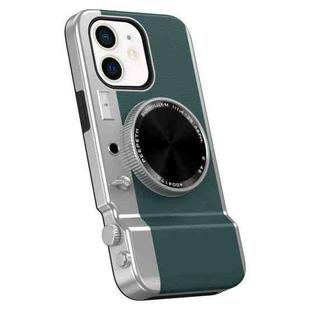 For iPhone 12 3D Retro Bluetooth Camera Magsafe Mirror Phone Case(Dark Green)