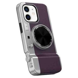 For iPhone 11 3D Retro Bluetooth Camera Magsafe Mirror Phone Case(Dark Purple)