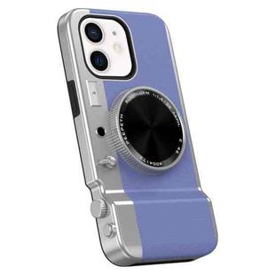 For iPhone 11 3D Retro Bluetooth Camera Magsafe Mirror Phone Case(Purple Blue)