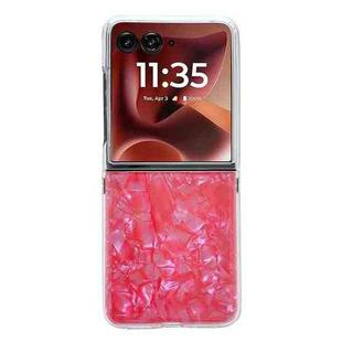 For Motorola Razr 60 Ultra Pearlescent Shell Texture Phone Case(Red)