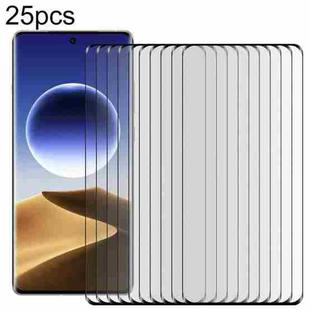 For OPPO Find X7 Ultra 25pcs Full Glue 9H HD 3D Curved Edge Tempered Glass Film(Black)