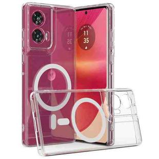 For Motorola Edge 50 Fusion MagSafe Clear Acrylic PC Hybrid TPU Phone Case(Transparent)