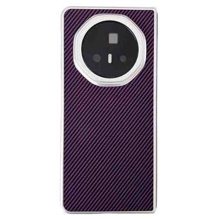 For Honor Magic V3 Carbon Fiber Leather Grain Kevlar Folding Phone Case(Purple)