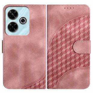 For Redmi 13 4G YX0060 Elephant Head Embossed Phone Leather Case with Lanyard(Pink)