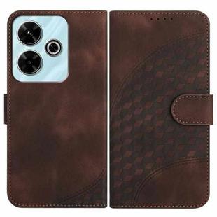 For Redmi 13 4G YX0060 Elephant Head Embossed Phone Leather Case with Lanyard(Coffee)