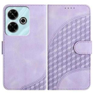 For Redmi 13 4G YX0060 Elephant Head Embossed Phone Leather Case with Lanyard(Light Purple)