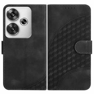 For Redmi Turbo 3 / Xiaomi Poco F6 YX0060 Elephant Head Embossed Phone Leather Case with Lanyard(Black)