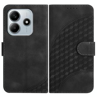 For Redmi Note 14 5G YX0060 Elephant Head Embossed Phone Leather Case with Lanyard(Black)