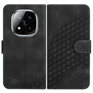 For Redmi Note 14 Pro+ 5G Elephant Head Embossed Phone Leather Case with Lanyard(Black)