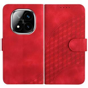 For Redmi Note 14 Pro+ 5G Elephant Head Embossed Phone Leather Case with Lanyard(Red)
