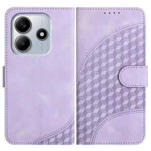 For Redmi Note 14 4G 163.25mm Elephant Head Embossed Phone Leather Case with Lanyard(Light Purple)