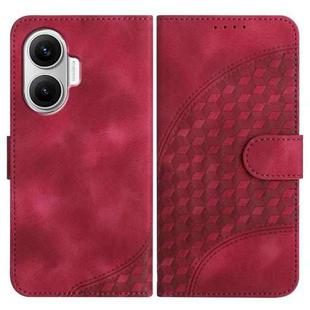 For Redmi Turbo 4 Pro / Xiaomi Poco F7 Elephant Head Embossed Phone Leather Case with Lanyard(Rose Red)