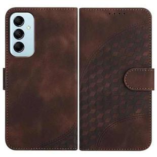 For Samsung Galaxy M14 5G / F14 5G YX0060 Elephant Head Embossed Phone Leather Case with Lanyard(Coffee)