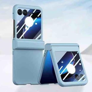 For Motorola Razr 50 Three-stage Integrated PC Skin Feel Shockproof Phone Case(Sky Blue)