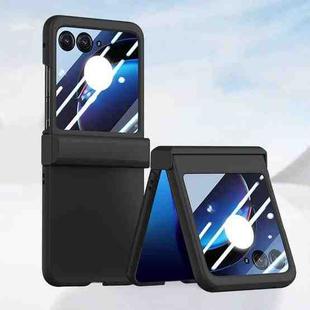 For Motorola Razr 50 Three-stage Integrated PC Skin Feel Shockproof Phone Case(Black)