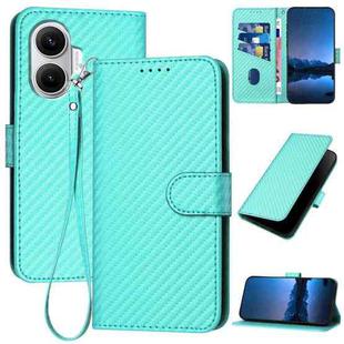 For Redmi Turbo 4 Pro / Xiaomi Poco F7 YX0070 Carbon Fiber Buckle Leather Phone Case with Lanyard(Light Blue)