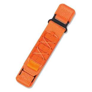 20mm Flat Rope Style Hook And Loop Fastener Nylon Watch Band(Orange)