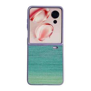 For Honor Magic V Flip Illusory Color Leather Texture PC Phone Case(Green)